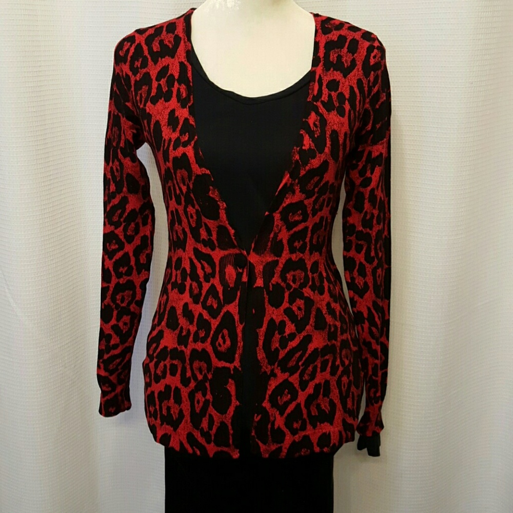 Red Leopard Cardigan